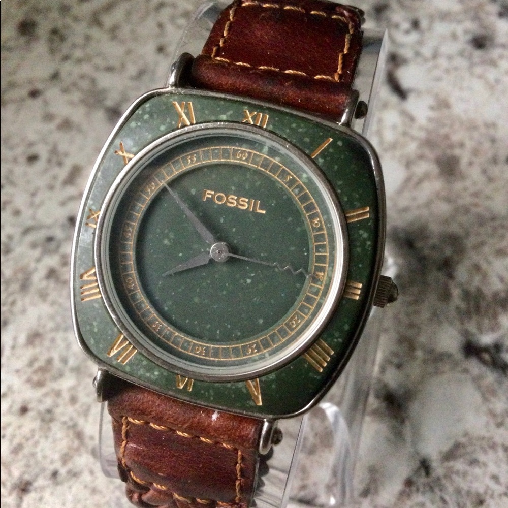 1997 Green Marble Fossil BW-6803